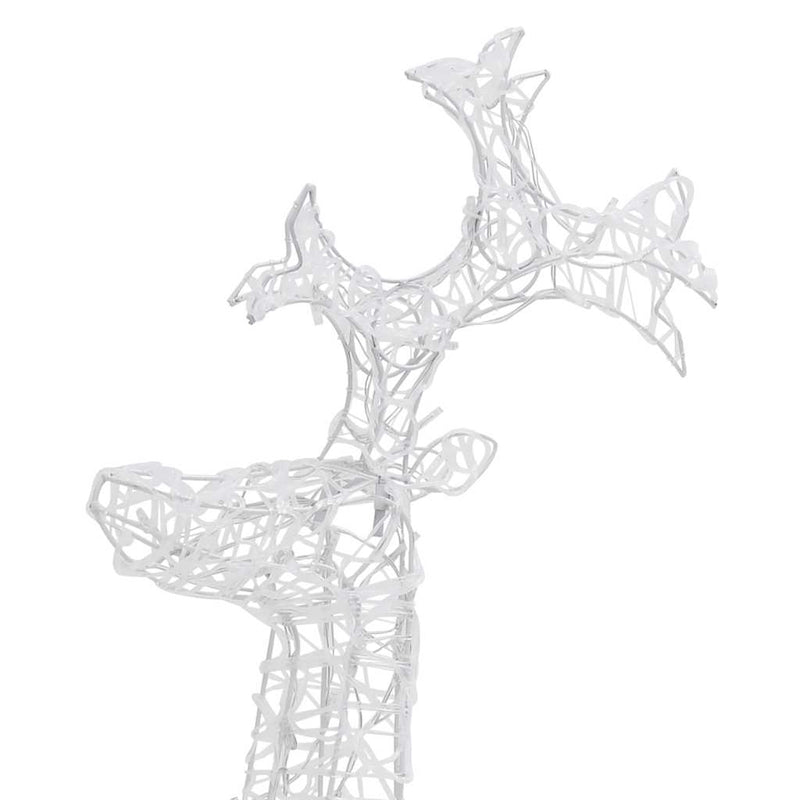 Renne e Slitta Decorazione Natale 90 LED 60x16x100 cm Acrilico