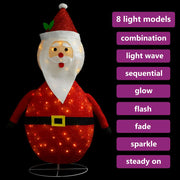 Figura Decorativa Babbo Natale con LED Tessuto Lusso 60 cm
