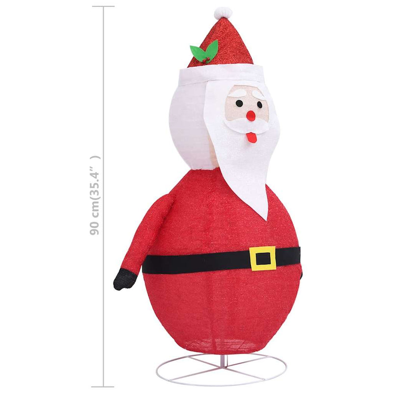 Figura Decorativa Babbo Natale con LED Tessuto Lusso 90 cm