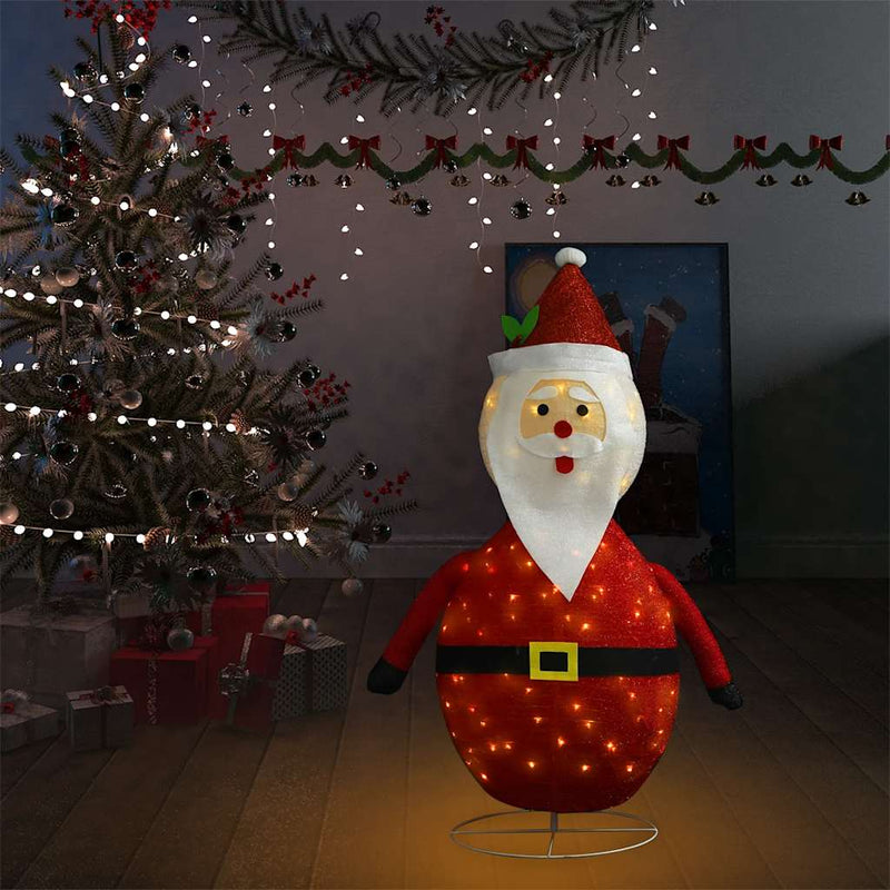 Figura Decorativa Babbo Natale con LED Tessuto Lusso 120 cm
