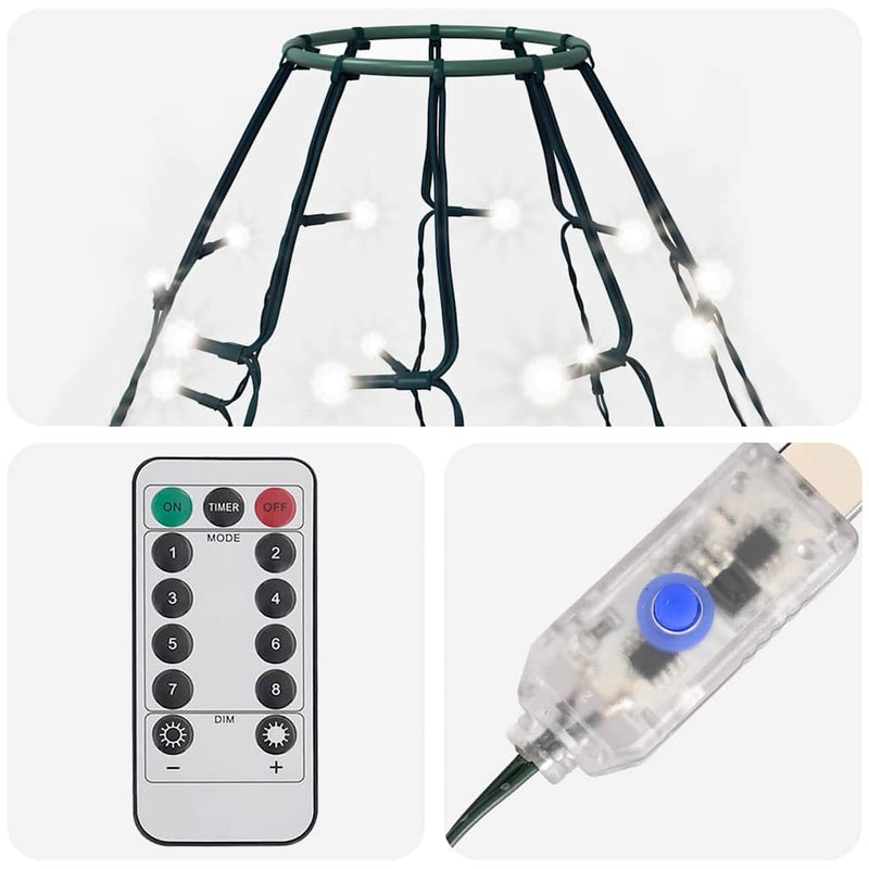 Rete di Luce per Albero di Natale 210 LED Bianco Freddo 210 cm