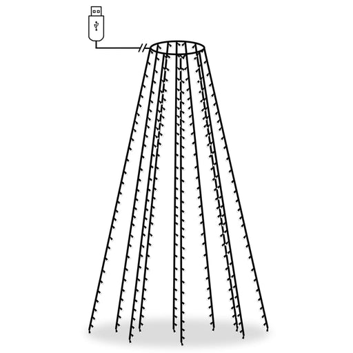 Rete di Luce per Albero di Natale 250 LED Bianco Freddo 250 cm