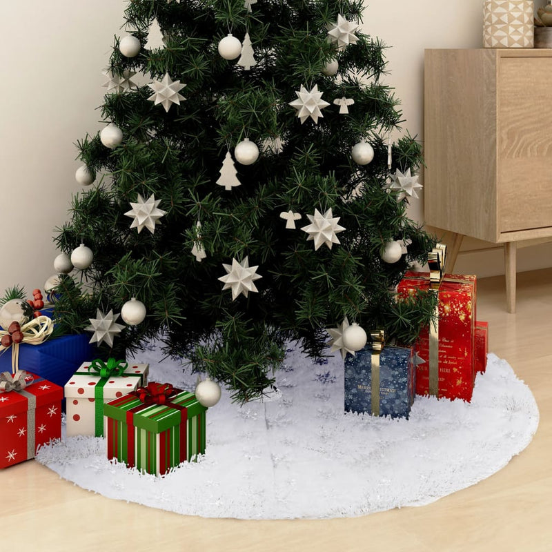 Gonna per albero di Natale di lusso bianca 122 cm