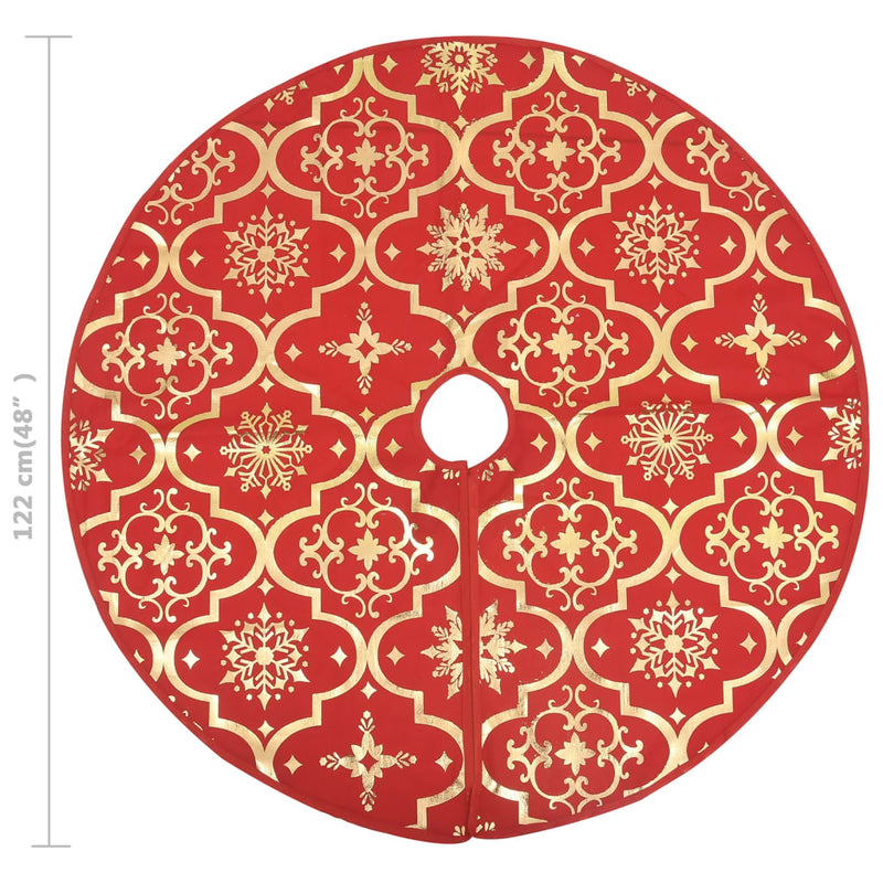 Gonna per albero di Natale di lusso con calza rossa 122 cm