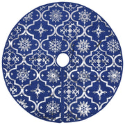Gonna Albero Natale Raffinata con Calza Blu in Tessuto 90 cm