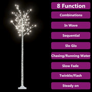 Albero Natale 220 LED 2,2m Salice Bianco Freddo Interno Esterno