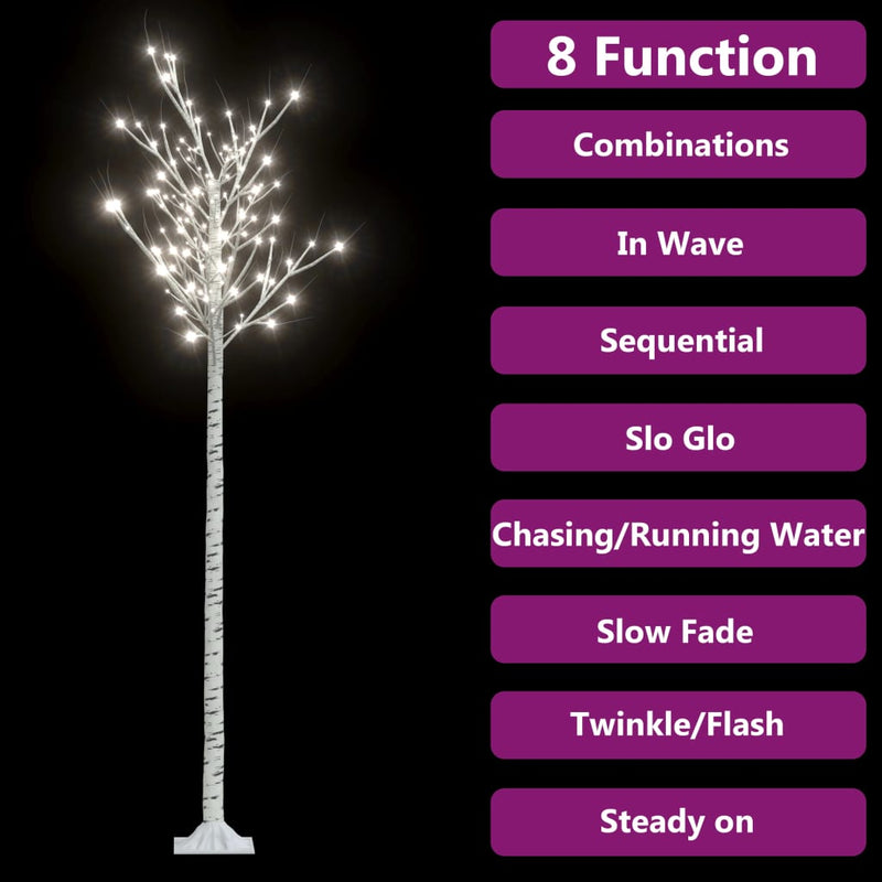 Albero Natale 220 LED 2,2m Salice Bianco Freddo Interno Esterno