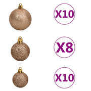 Albero di Natale Preilluminato Palline Bianco 210 cm 910 Rami