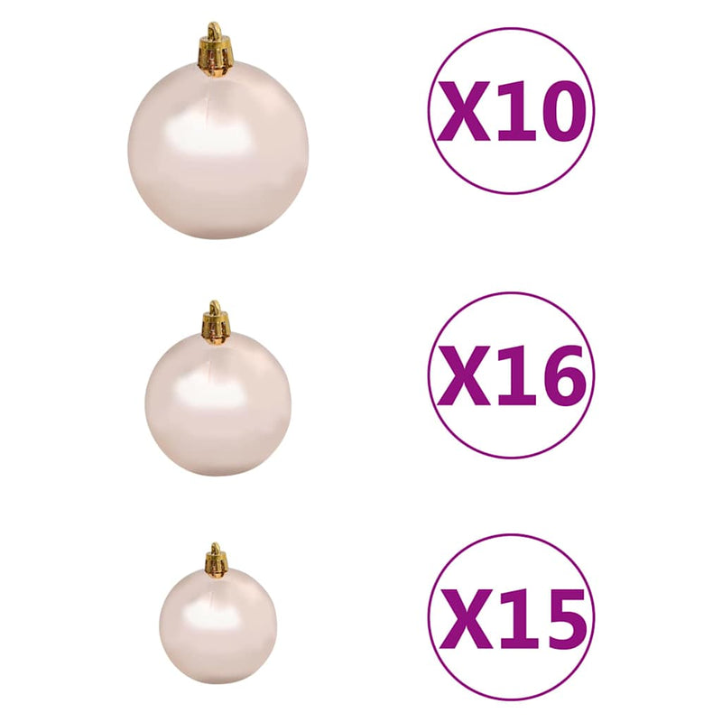 Albero di Natale Preilluminato Palline Bianco 210 cm 910 Rami