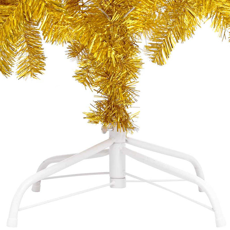 Albero di Natale Preilluminato con Palline Oro 120 cm PET