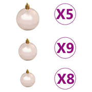 Albero di Natale Preilluminato con Palline Oro 120 cm PET