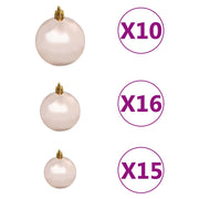 Albero di Natale Preilluminato con Palline Oro 210 cm PET