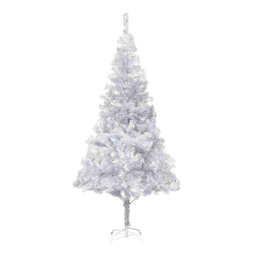 Albero di Natale Preilluminato con Palline Argento 180 cm PET