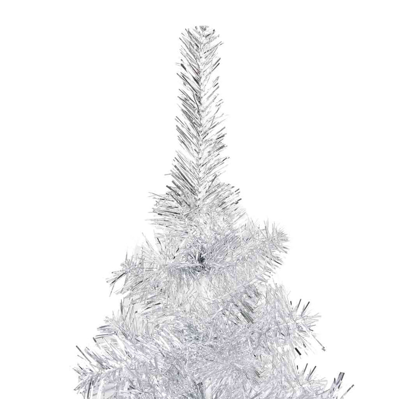 Albero di Natale Preilluminato con Palline Argento 180 cm PET