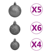 Albero di Natale Preilluminato con Palline Oro 180 cm PET
