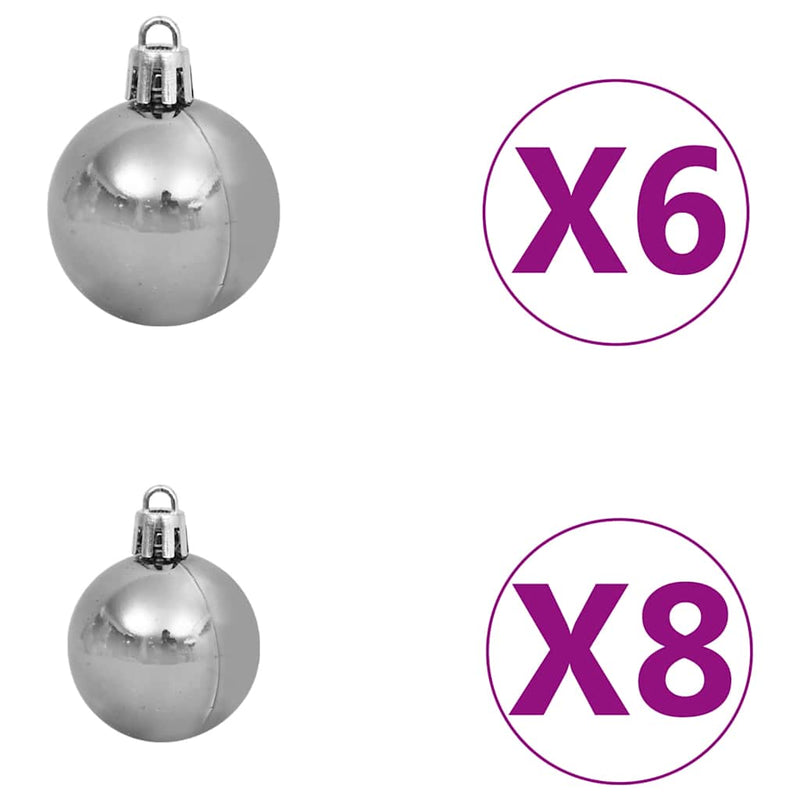 Albero di Natale Preilluminato con Palline Oro 180 cm PET