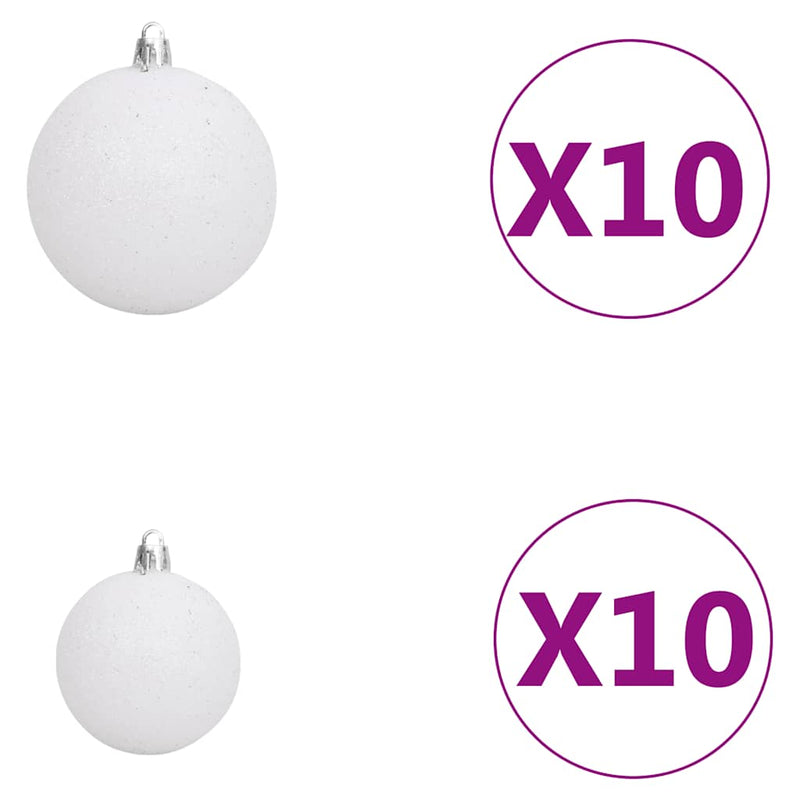 Albero di Natale Preilluminato con Palline Oro 210 cm PET