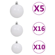 Albero di Natale Preilluminato con Palline Oro 210 cm PET