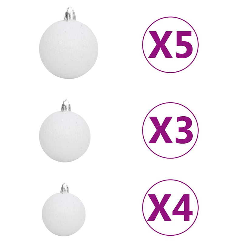 Albero di Natale Preilluminato con Palline Argento 180 cm PET