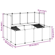 Gabbia per Piccoli Animali Nera 143x107x93 cm in PP e Acciaio