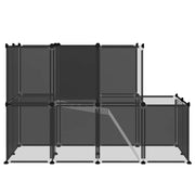 Gabbia per Piccoli Animali Nera 142x74x93 cm in PP e Acciaio