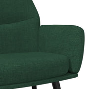 Poltrona Relax con Poggiapiedi Verde Scuro in Tessuto