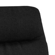 Poltrona Relax con Sgabello Nero in Tessuto e Similpelle