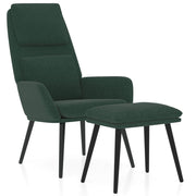 Poltrona Relax con Poggiapiedi Verde Scuro in Tessuto