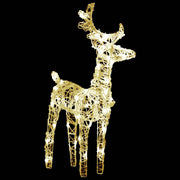 Renne di Natale 2 pz Bianco Caldo 80 LED in Acrilico