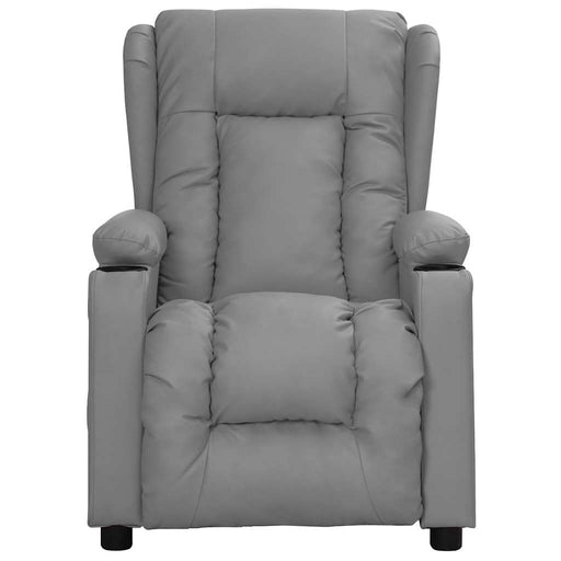 Poltrona Massaggiante Elettrica Grigio Similpelle