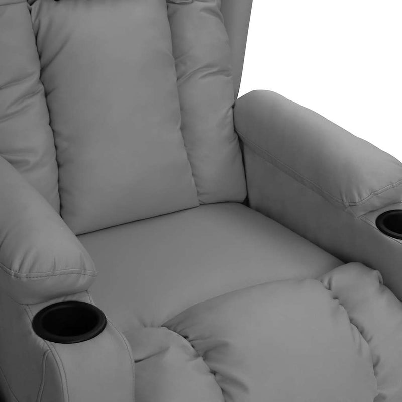 Poltrona Massaggiante Elettrica Grigio Similpelle