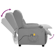 Poltrona Massaggiante Elettrica Grigio Similpelle