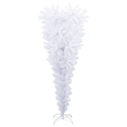 Albero di Natale Artificiale Capovolto con Base Bianco 120 cm