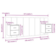 Testiera Letto con Comodini in Legno Multistrato Rovere Sonoma