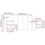 Testiera Letto con Comodini in Legno Multistrato Rovere Sonoma