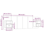 Testiera Letto con Comodini in Legno Multistrato Rovere Sonoma