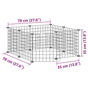 Gabbia per animali domestici a 8 pannelli con porta 70x70x35 cm