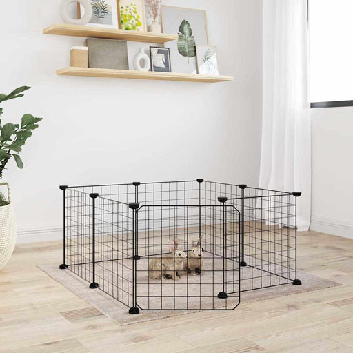 Gabbia per animali domestici a 8 pannelli con porta 70x70x35 cm