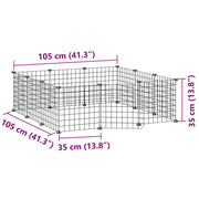Gabbia per animali domestici 12 pannelli con porta 105x105x35cm