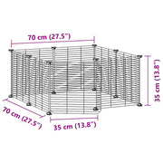 Gabbia per animali domestici a 8 pannelli con porta 70x70x35 cm
