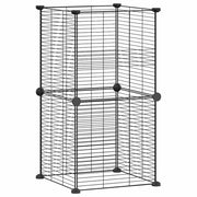 Gabbia per Animali Domestici 8 Pannelli Nero 35x35x70cm Acciaio