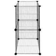 Gabbia per Animali Domestici 8 Pannelli Nero 35x35x70cm Acciaio