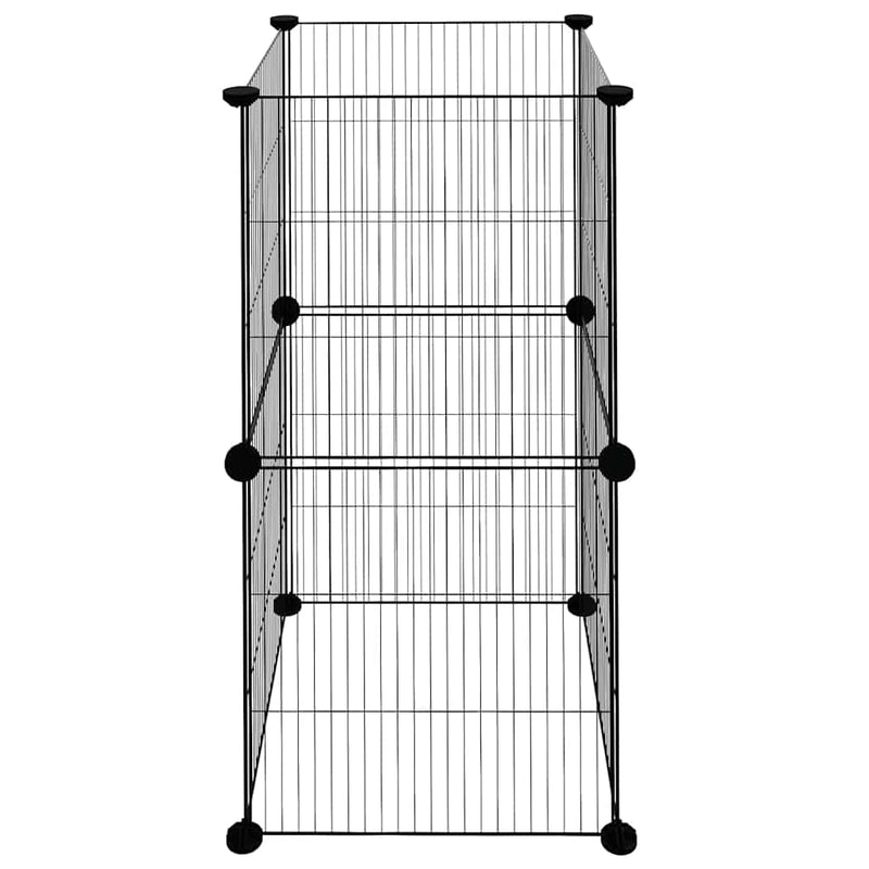 Gabbia per Animali Domestici 8 Pannelli Nero 35x35x70cm Acciaio