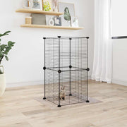 Gabbia per Animali Domestici 8 Pannelli Nero 35x35x70cm Acciaio