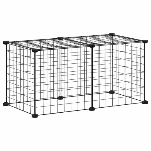 Gabbia per Animali Domestici 8 Pannelli Nero 70x35x35cm Acciaio