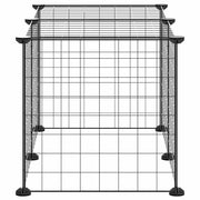 Gabbia per Animali Domestici 8 Pannelli Nero 70x35x35cm Acciaio