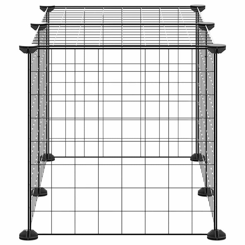 Gabbia per Animali Domestici 8 Pannelli Nero 70x35x35cm Acciaio
