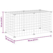Gabbia per Animali Domestici 8 Pannelli Nero 70x35x35cm Acciaio