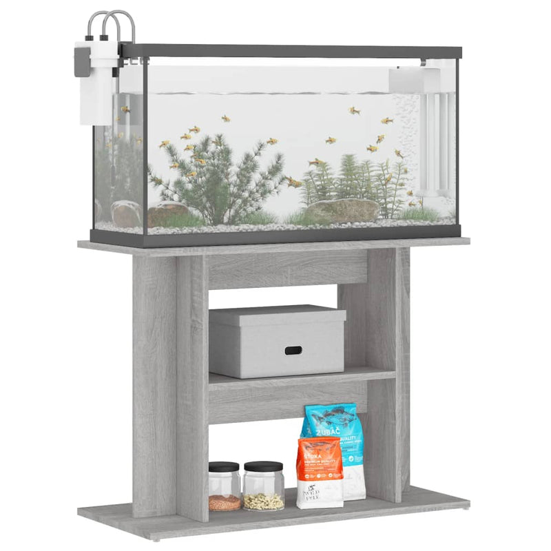 Supporto per acquario Grigio Sonoma 80x35x60 cm in legno ingegnerizzato
