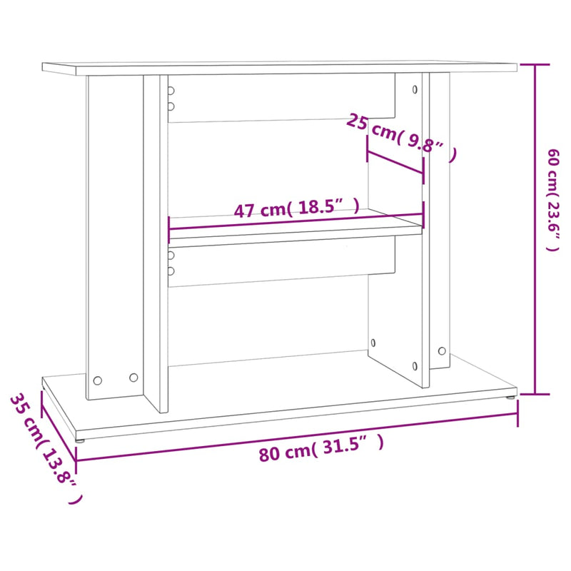 Supporto per acquario Grigio Sonoma 80x35x60 cm in legno ingegnerizzato